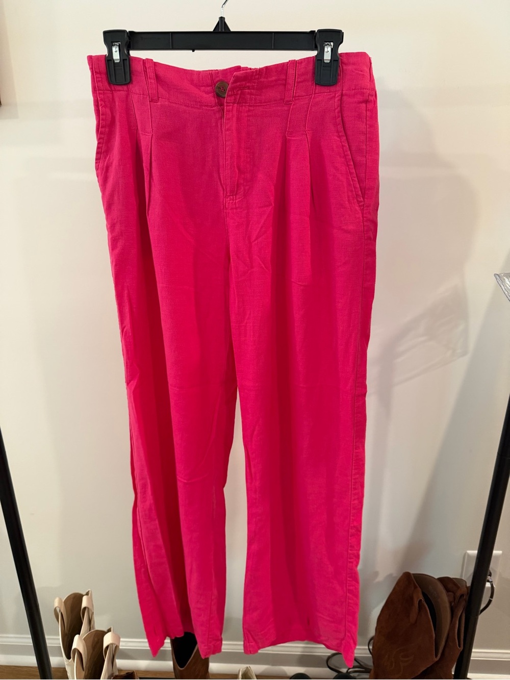 Women’s Pink linen blend Pants